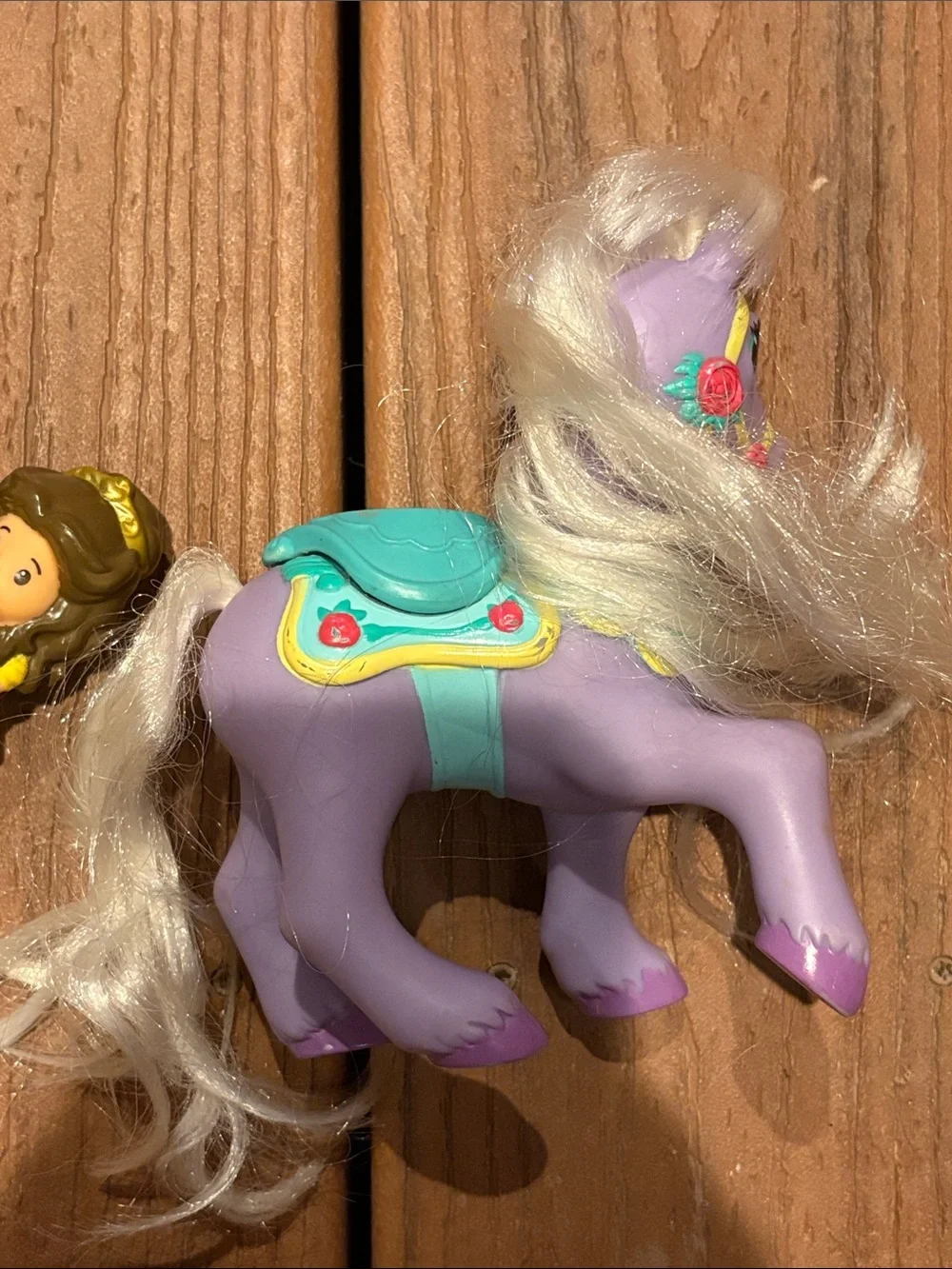 Purple Disney Princess Horse Playset with Belle Princess Figurine and beast